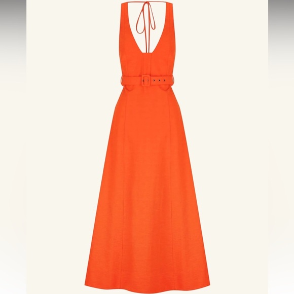 Shona Joy Cecilia Plunged Panelled Midi Dress Hibiscus Size 10 NWT - Picture 5 of 5